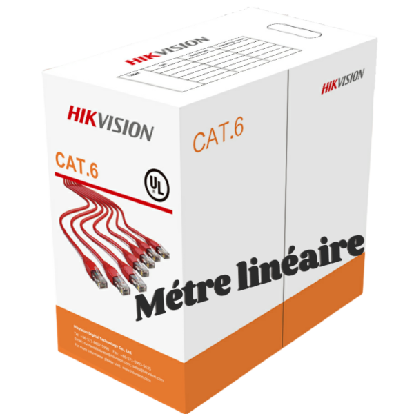 Câble réseau HIKVISION U/UTP CAT 6 Vendu au Mètre